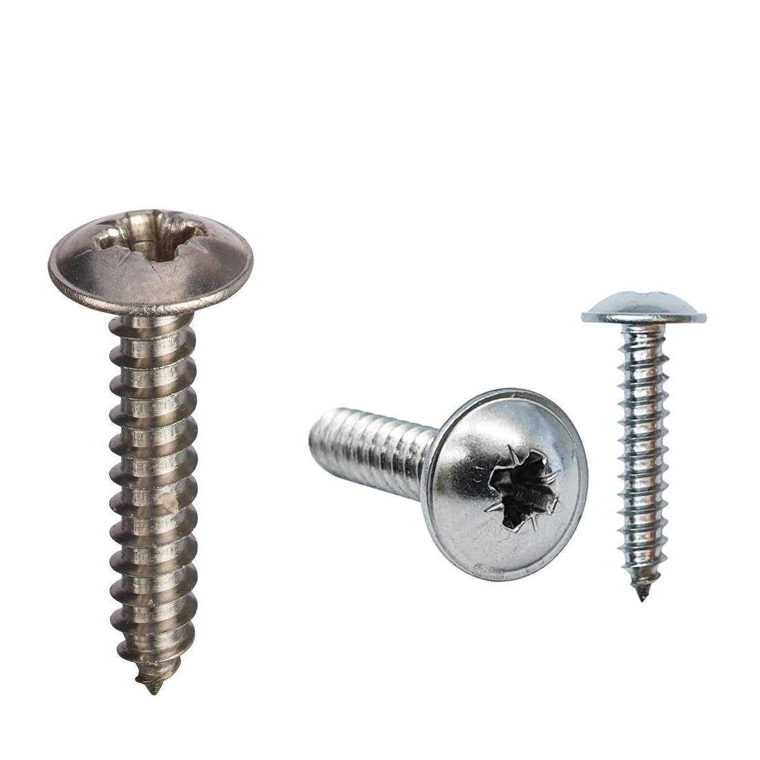 No.8 x 2" (4.2mm x 50mm) Pozi Flange Self Tapping Screws - A2 Stainless Steel