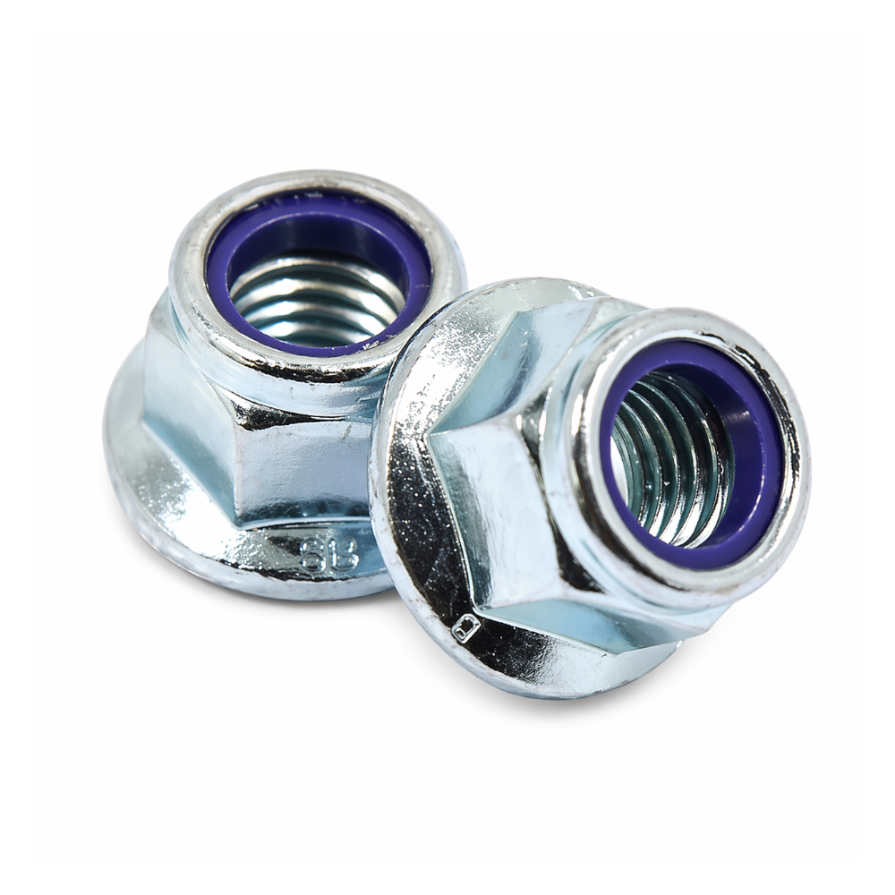 M10 Serrated Flanged Hex Nyloc Nut - A2 Stainless Steel DIN 6926