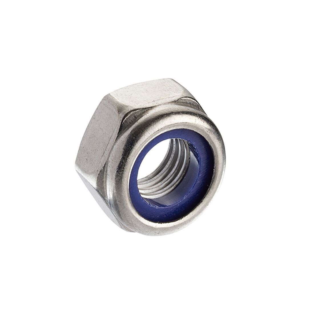 M8 Hexagon Nyloc Nuts - Bright Zinc Plated
