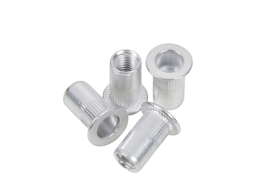 M8 Flange Head Knurled Rivnuts Aluminium