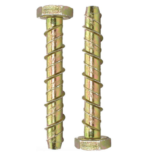 M8 x 150mm Hexagon Head Anchor Concrete Screw Bolt, Zinc Yellow Plated