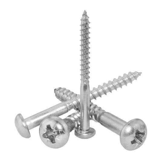No.8 x 1.1/2" (4mm x 40mm) Pozi Round Wood Screws DIN 7996-Z