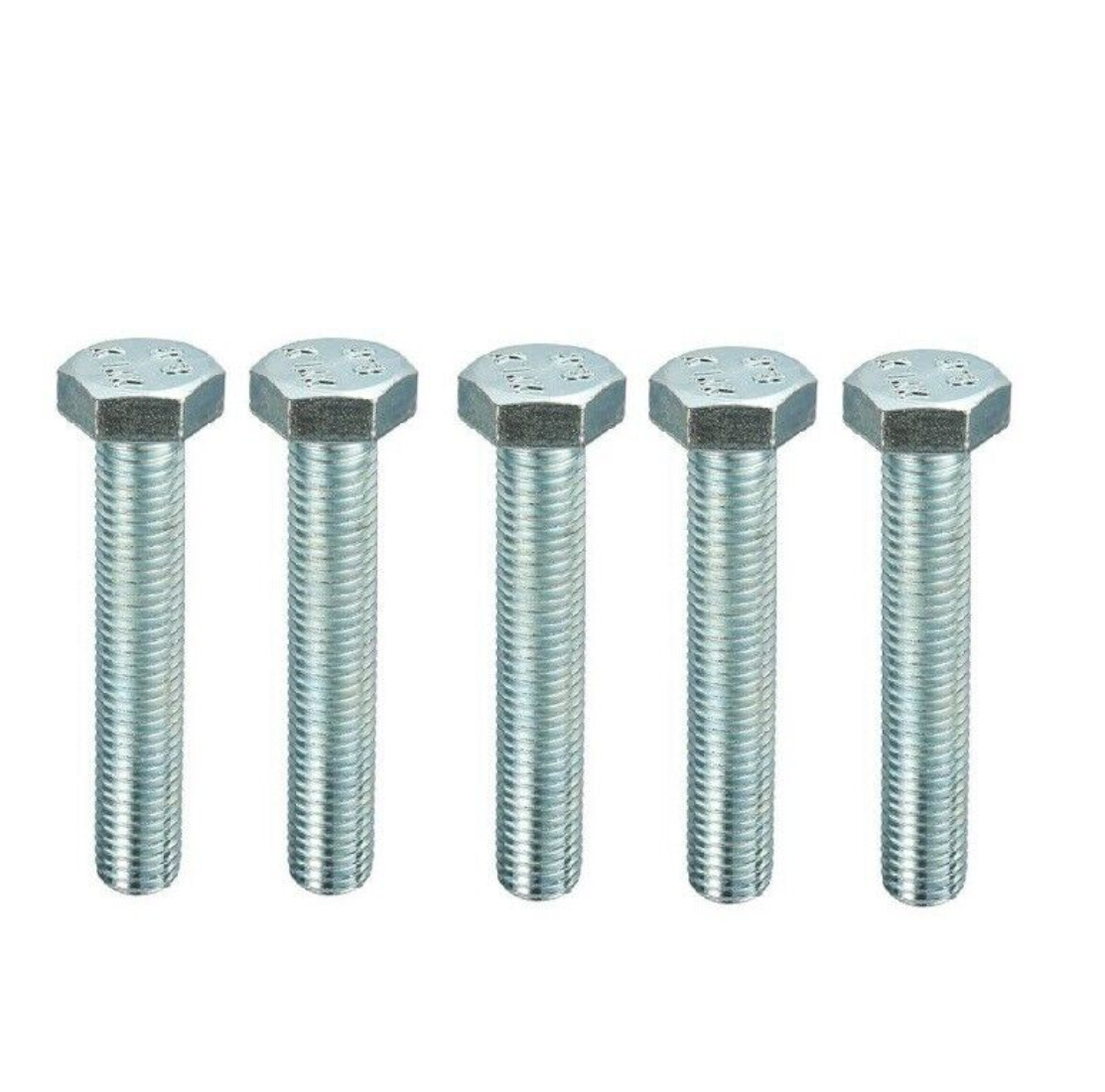 M5 x 12mm Hexagon Bolt - Bright Zinc Plated DIN 933