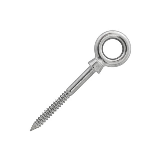 10 x 120mm Eye Bolt with Wood Screw Thread - A4 Marine Grade