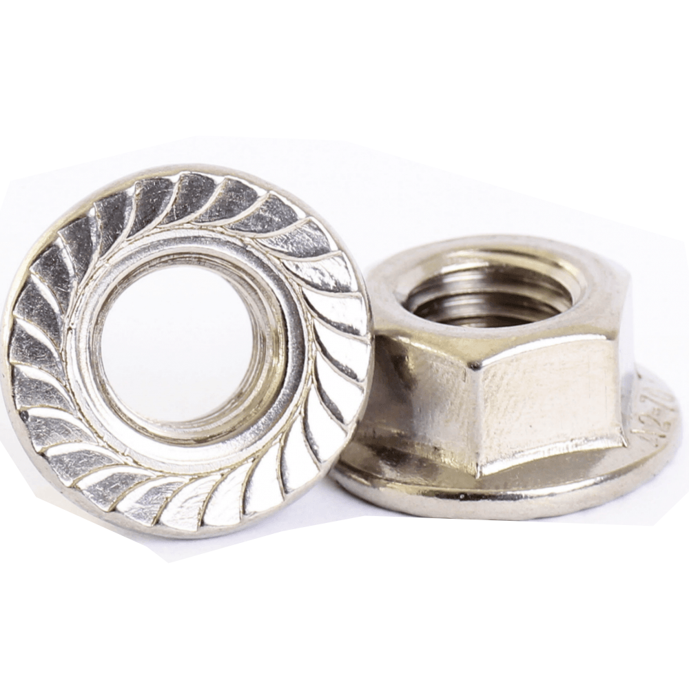 M8 Hex Serrated Flanged Nuts - A2 Stainless Steel DIN 6923