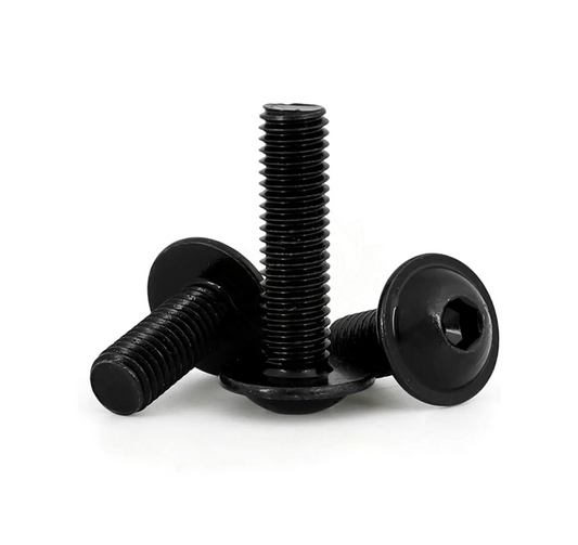 M5 x 16mm Socket Flanged Button Screws - High Tensile Steel Self Colour Grade 10.9