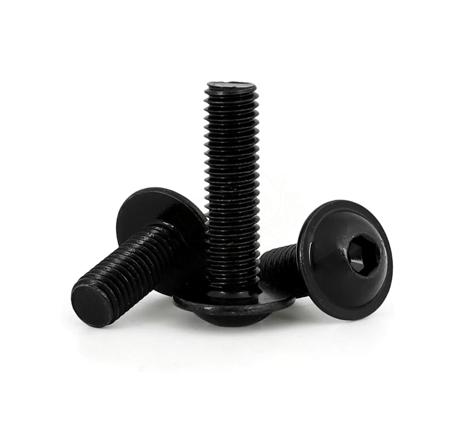 M5 x 12mm Socket Flanged Button Screws - High Tensile Steel Self Colour Grade 10.9