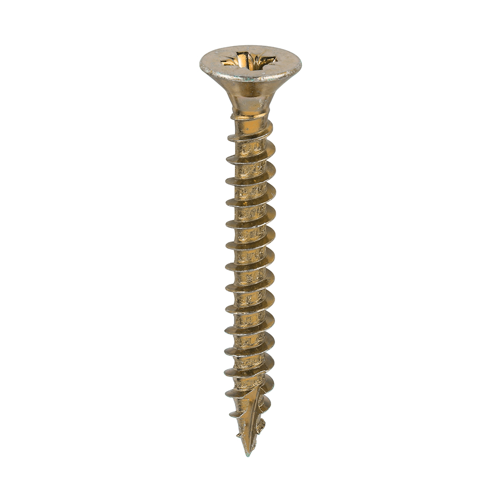 3.5mm x 13mm Wood Screws Pozi Countersunk - Zinc Plated - Box Of 100