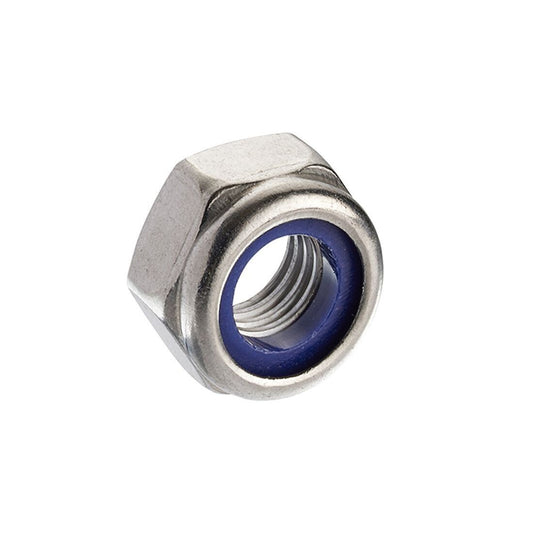 M10 Hexagon Nyloc Nuts - Bright Zinc Plated