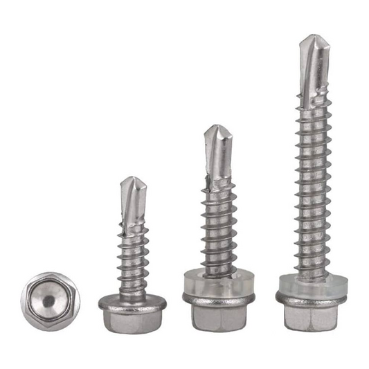 No.6 x 3/4" (3.5mm x 19mm) Self Drilling Hex Head Tek Screw - Zinc Plated
